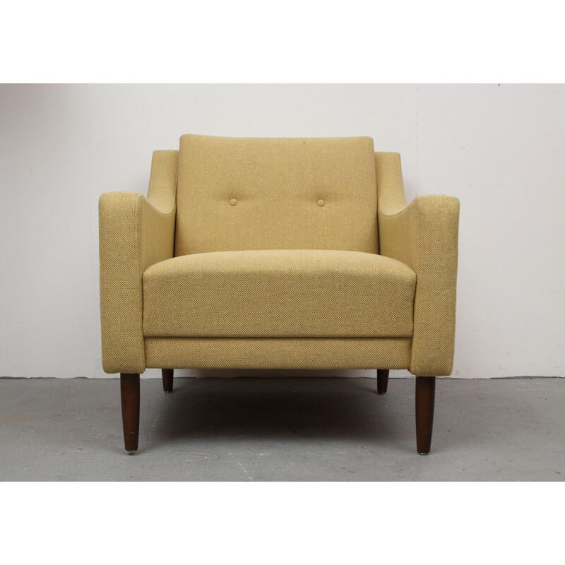 Armchair in yellow fabric - 1950s