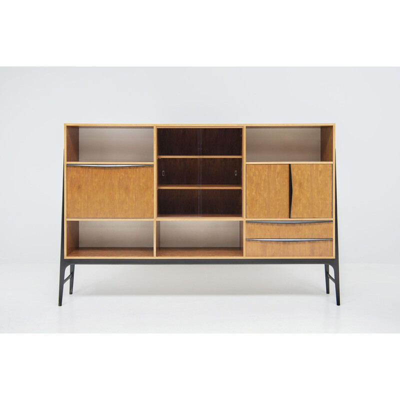 Vintage high bookcase by Alfred Hendrickx for Belform, Belgium 1950s