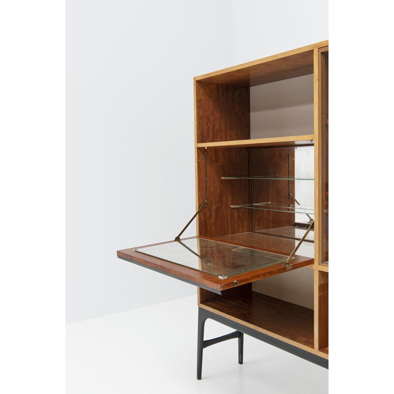 Vintage high bookcase by Alfred Hendrickx for Belform, Belgium 1950s