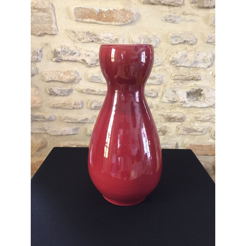 Vase vintage rouge d'ACCOLAY