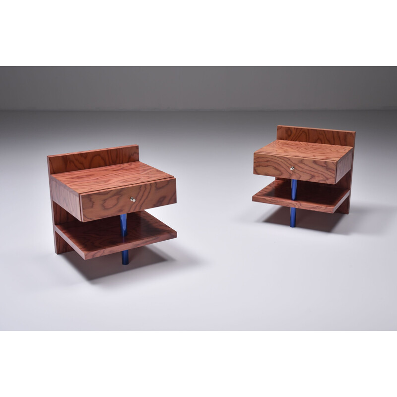 Pair of mid century side tables by Ettore Sottsass for Leitner, 1970s