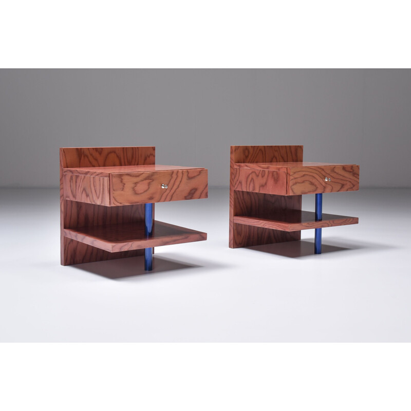Pair of mid century side tables by Ettore Sottsass for Leitner, 1970s