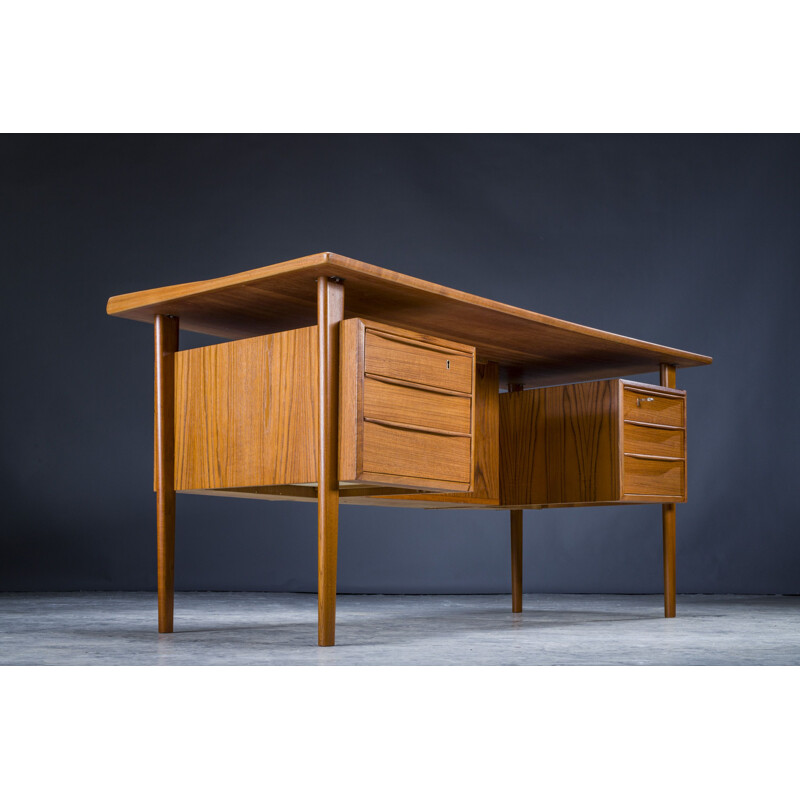 Danish teak vintage desk by Peter Løvig Nielsen for Hedensted Møbelfabrik, Denmark 1973