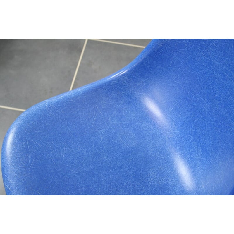 Blue Herman Miller "DSX" chair in fiberglass, Charles & Ray EAMES - 1960s