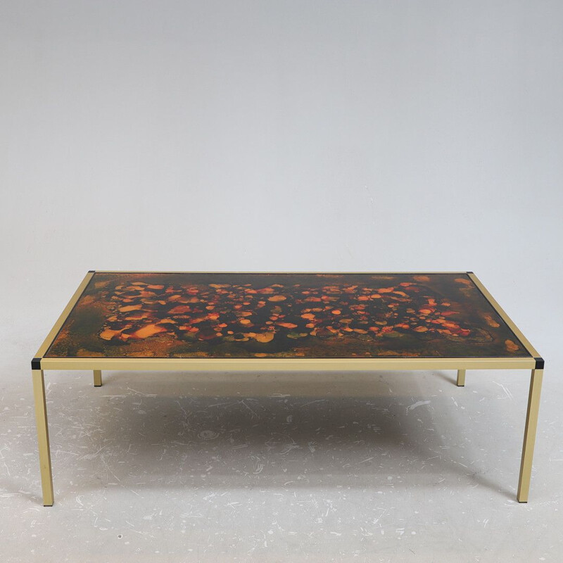 Vintage marble and glass coffee table Sweden 1970s
