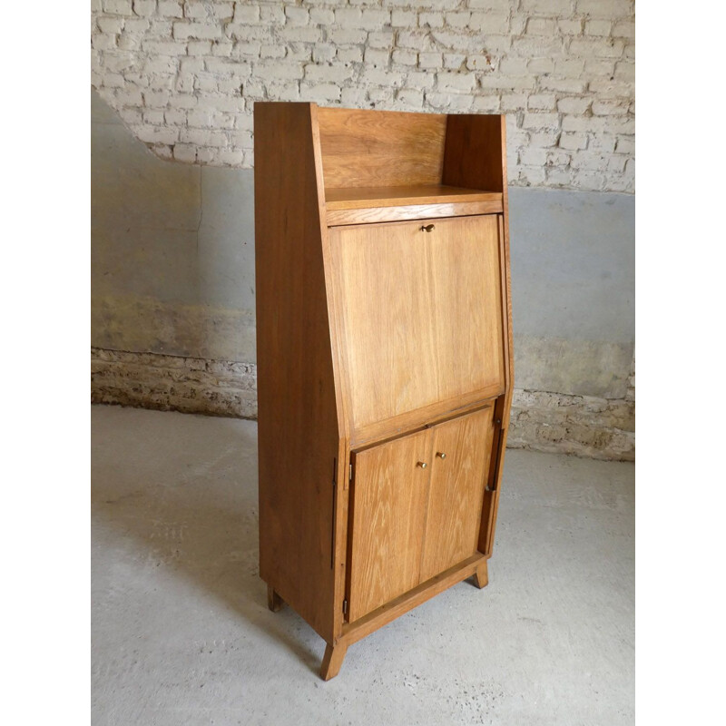 Vintage secretary in oak models by René Jean Caillette, 1950