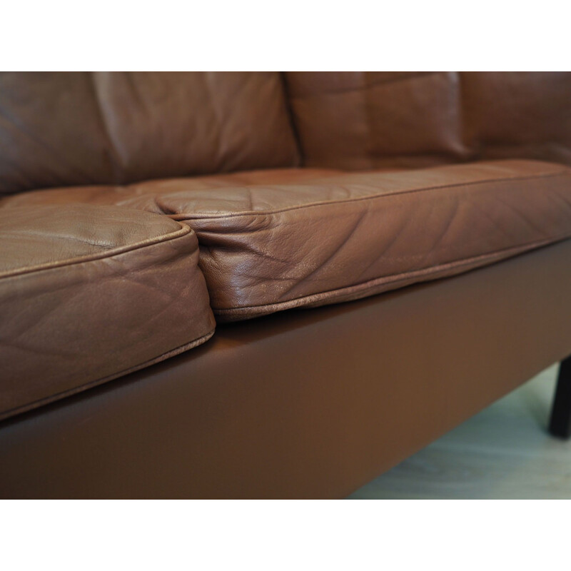 Leather vintage sofa by Mogens Koch, Denmark 1970s