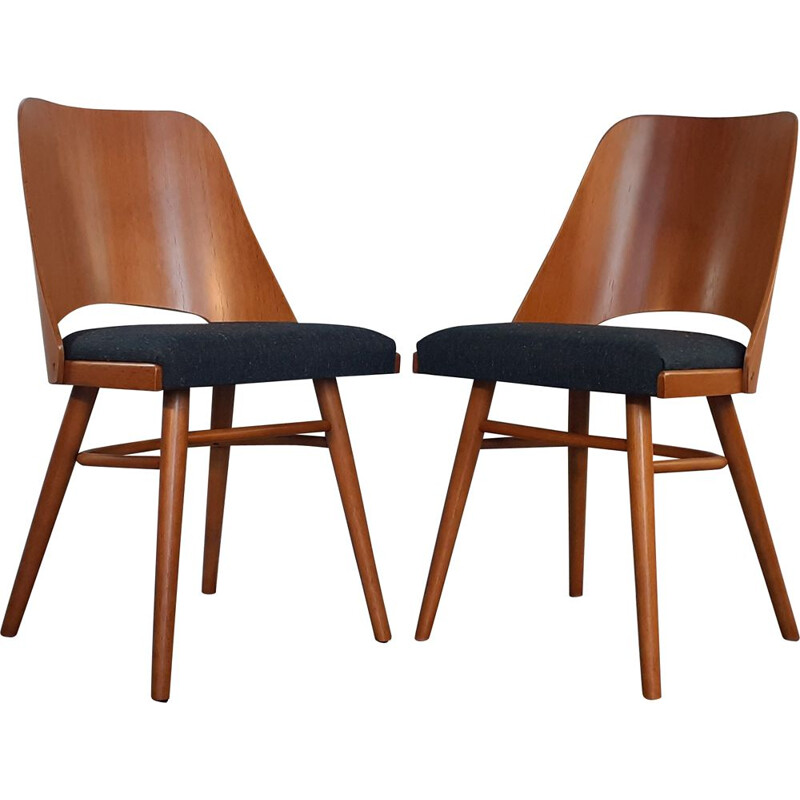 Pair of vintage 514 chairs by Lubomir Hofman for TON, Czechoslovakia 1960