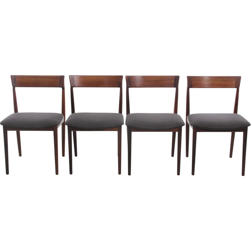 Conjunto de 4 cadeiras de teca escandinavas vintage de Harry Rosengren Hansen para Brande Møbelindustri, 1960