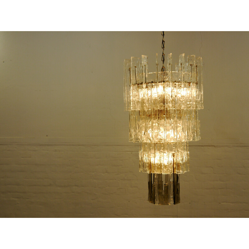  Large glass chandelier from Mazzega - 1960s