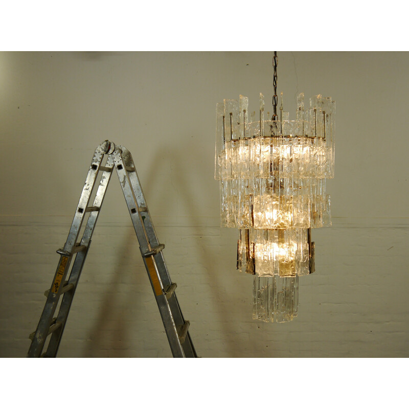  Large glass chandelier from Mazzega - 1960s