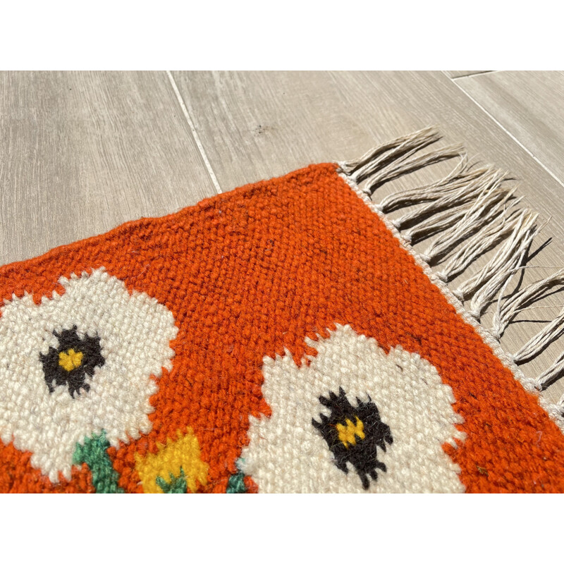 Vintage Rolakan wool mini rug, 1970