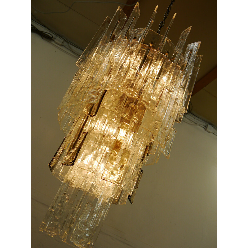  Large glass chandelier from Mazzega - 1960s