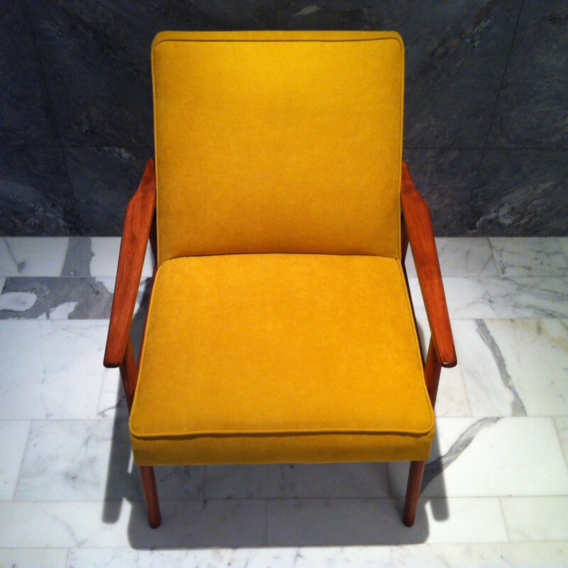 Yellow Soviet armchair model "300-190" - 1960s