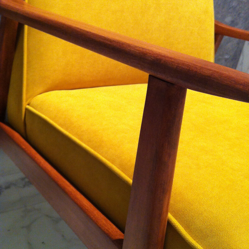 Yellow Soviet armchair model "300-190" - 1960s