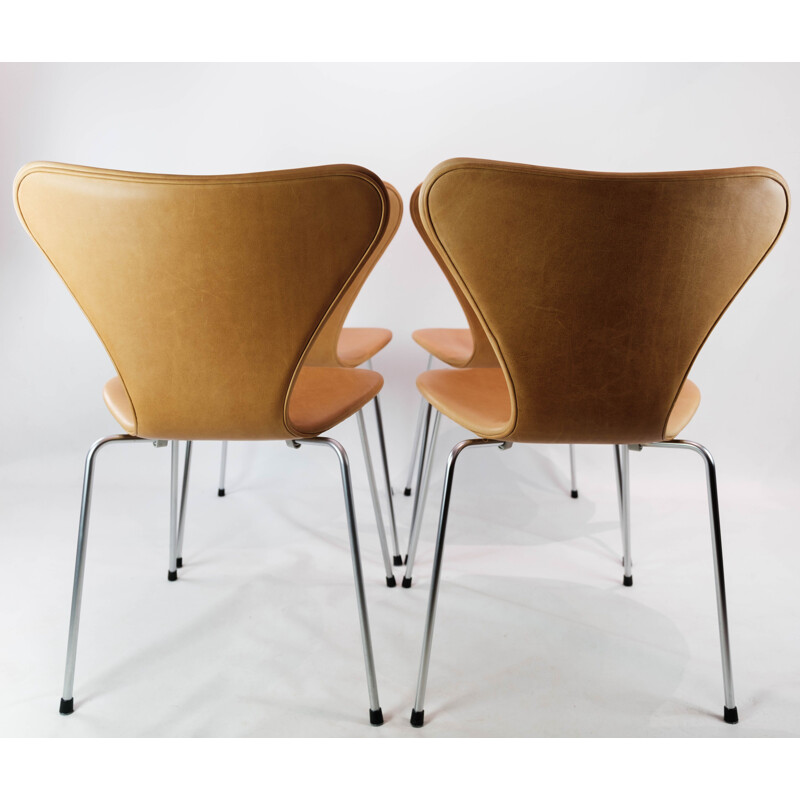 Ensemble de 4 chaises vintage Seven modèle 3107 par Arne Jacobsen pour Fritz Hansen