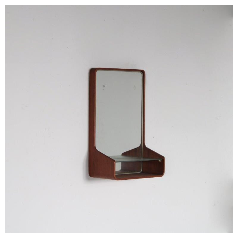 Mid century "Euroika" teak mirror by Friso Kramer for Auping, Netherlands 1950s