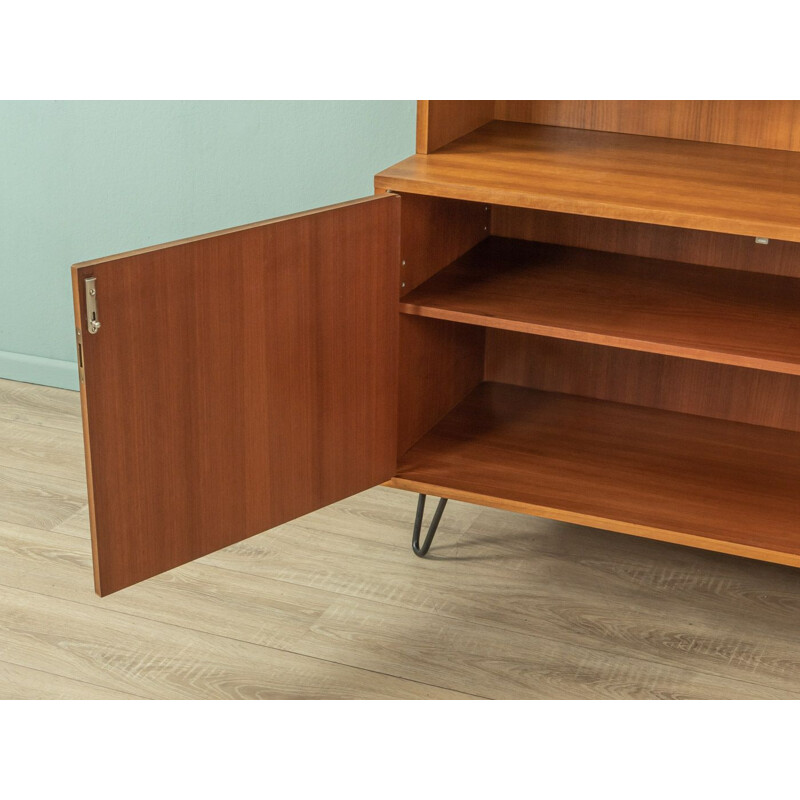 Vintage walnut desk with four doors, Germany 1960