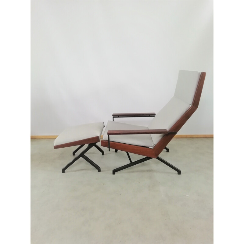 Vintage "Lotus" lounge chair with ottoman by Rob Parry for Gelderland, 1950s