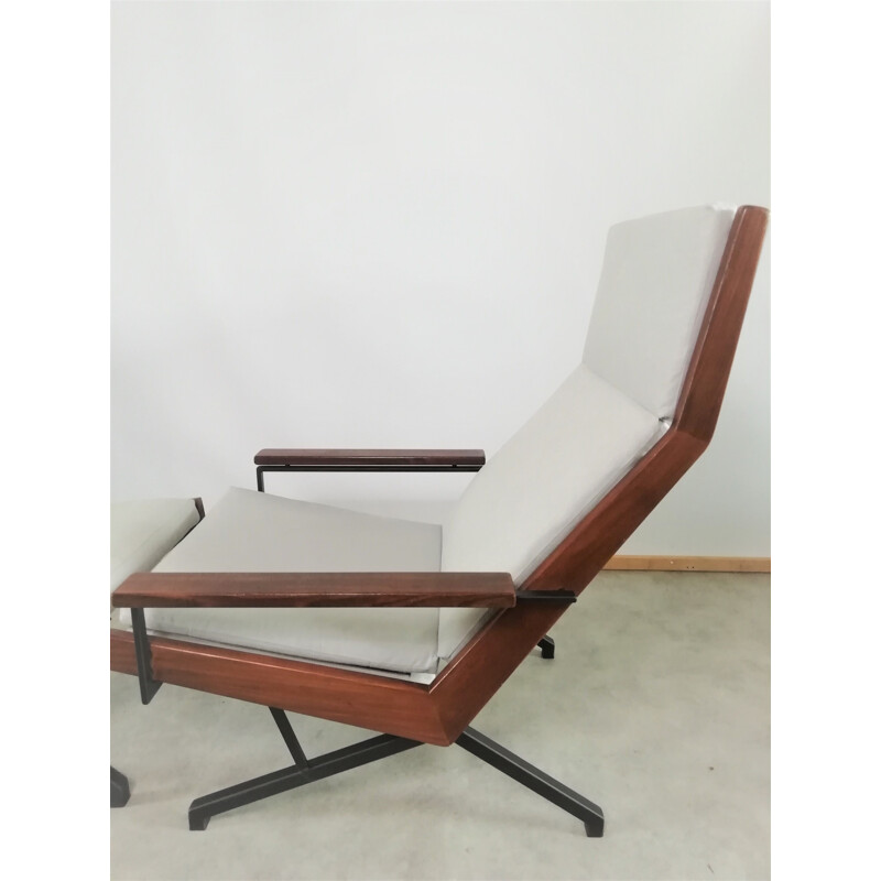 Vintage "Lotus" lounge chair with ottoman by Rob Parry for Gelderland, 1950s