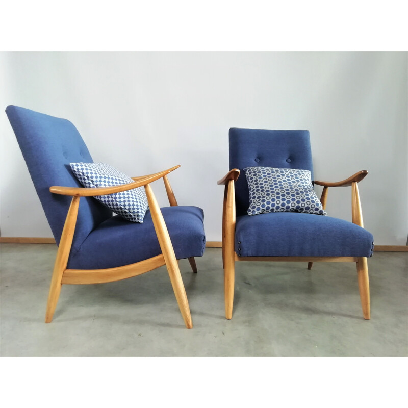 Pair of vintage armchairs by Louis Van Teeffelen for Wébé, Netherlands