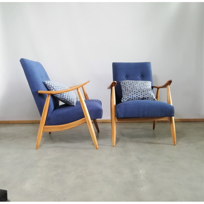 Paire de fauteuils vintage par Louis Van Teeffelen pour Wébé, Pays-Bas