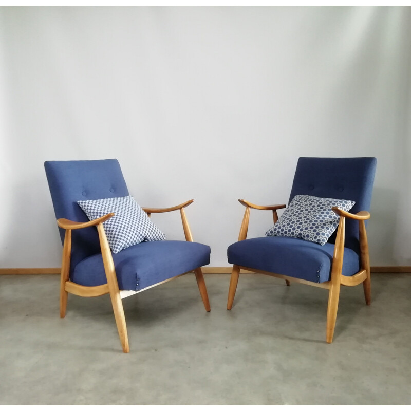 Pair of vintage armchairs by Louis Van Teeffelen for Wébé, Netherlands