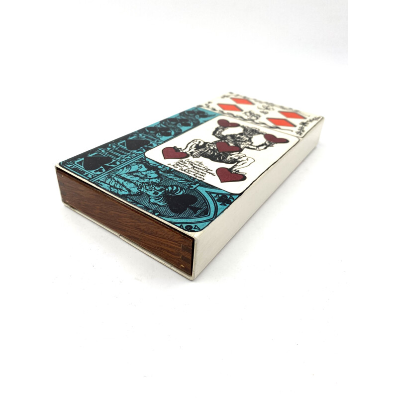 Vintage playing cards decks box by Piero Fornasetti for Milan, Italy 1950s