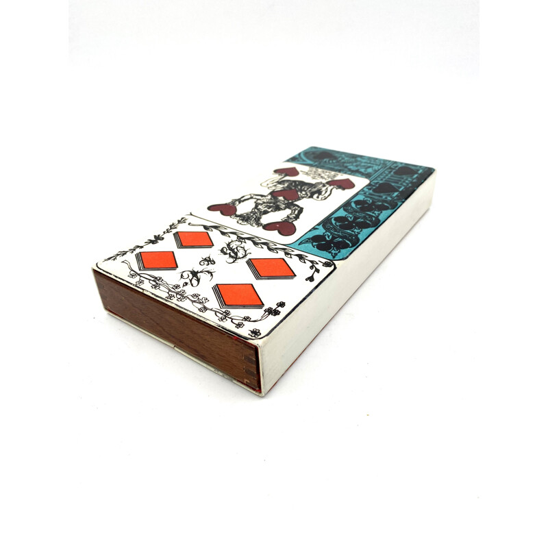 Vintage playing cards decks box by Piero Fornasetti for Milan, Italy 1950s