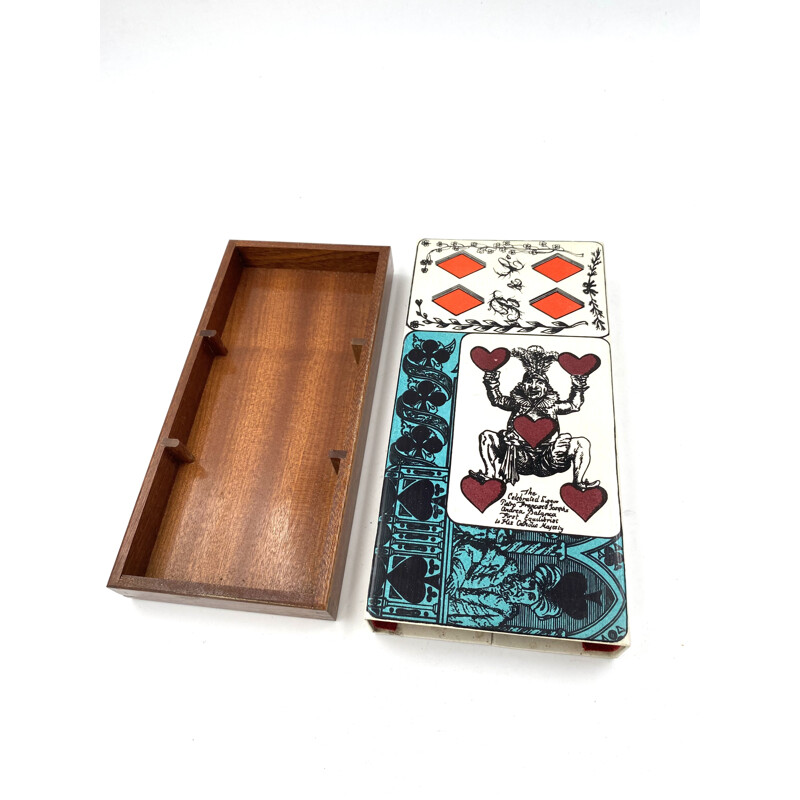 Vintage playing cards decks box by Piero Fornasetti for Milan, Italy 1950s