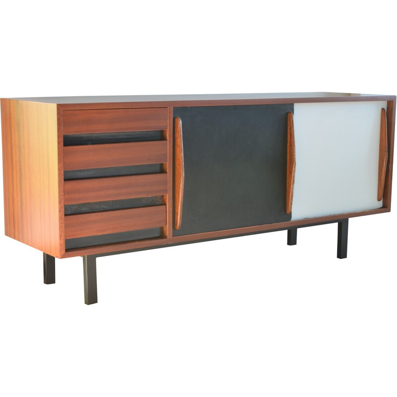 Mahogany sideboard with 4 drawers, Charlotte PERRIAND - 1950s