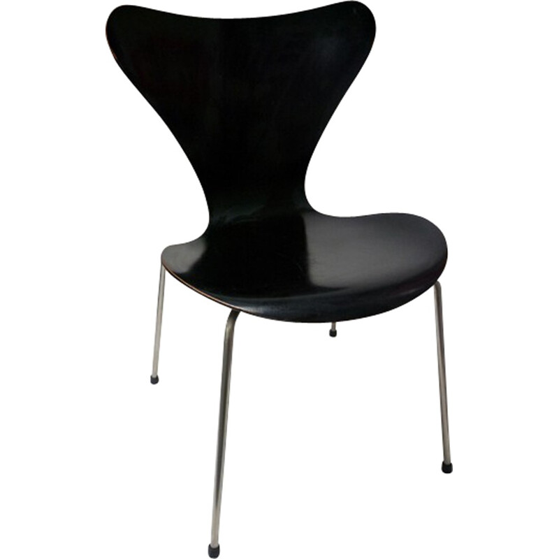 "3107" black chair in plywood, Arne JACOBSEN - 1955