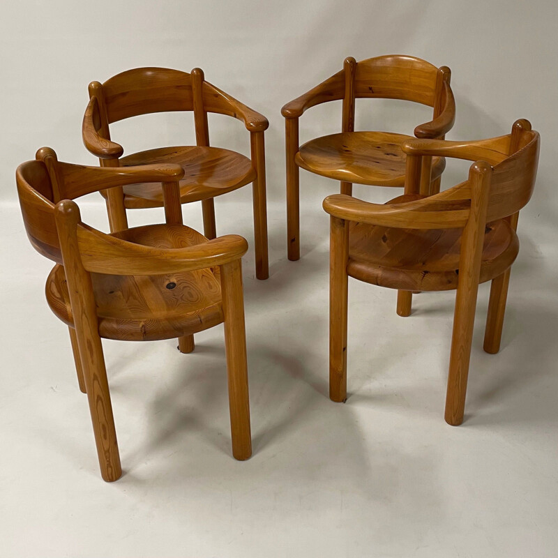 Juego de 4 sillas danesas vintage con reposabrazos de Rainer Daumiller para Hirtshals Sawmill, 1960