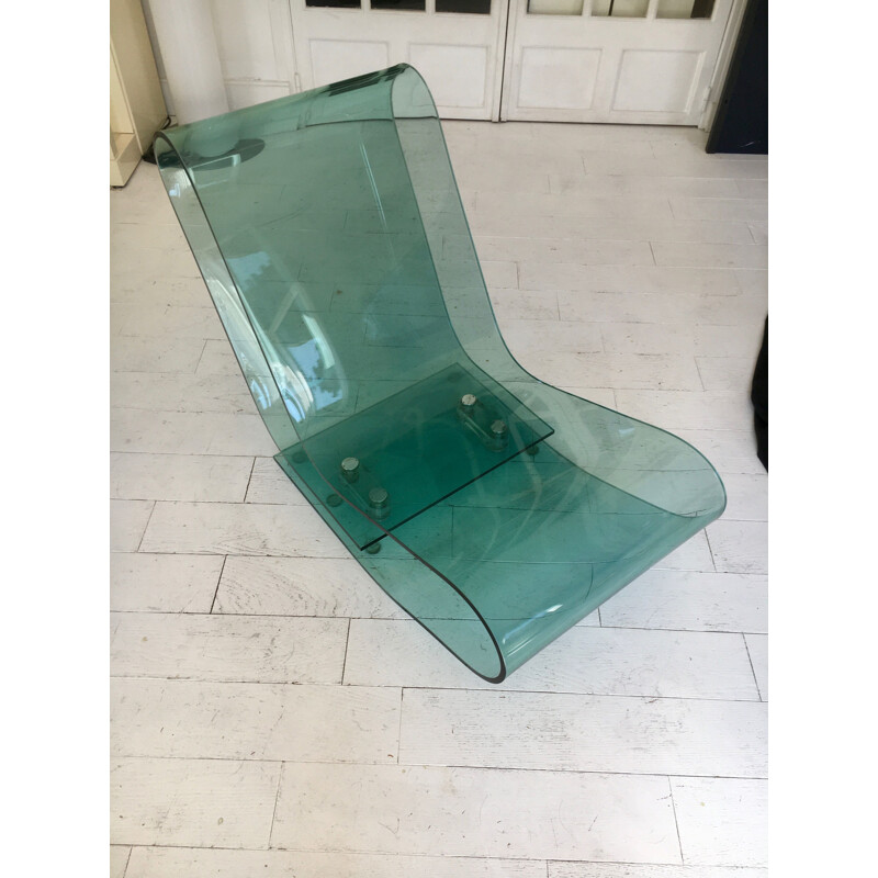 "LCP" vintage armchair in a single sheet of transparent methacrylate by Marteen Van Severen for Kartell