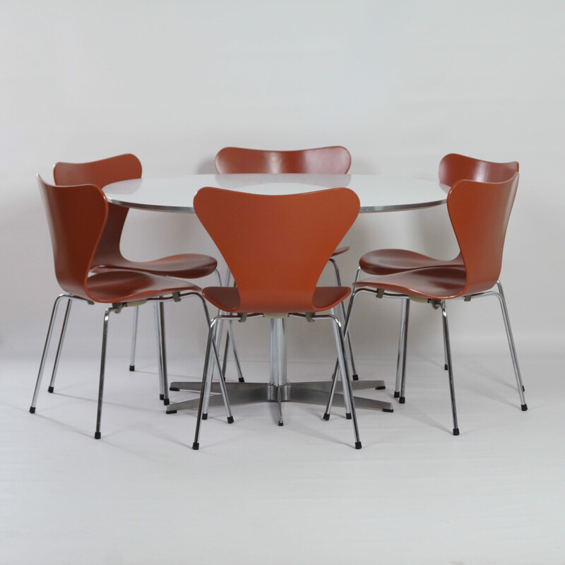 Set of 6 vintage butterfly chairs by Arne Jacobsen for Fritz Hansen, 1970s