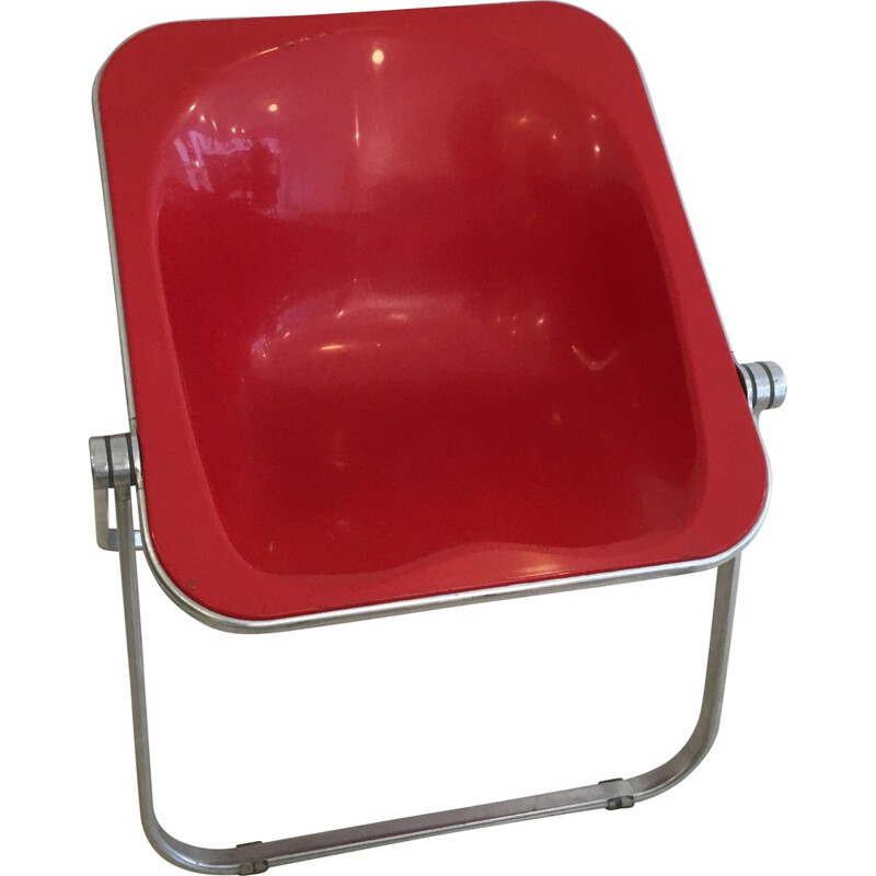 Castelli "Plona" chair in red plastic, Giancarlo PIRETI - 1960s