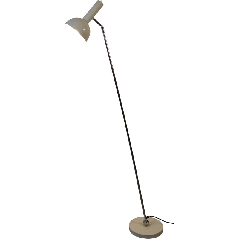 Adjustable Hala floor lamp in white lacquered metal, Hermann BUSQUET - 1970s