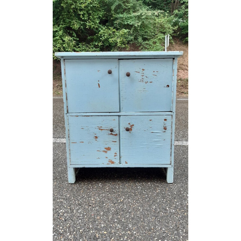 Buffet vintage patiné bleue ciel