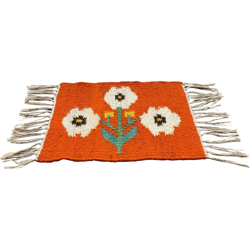 Vintage Rolakan wool mini rug, 1970