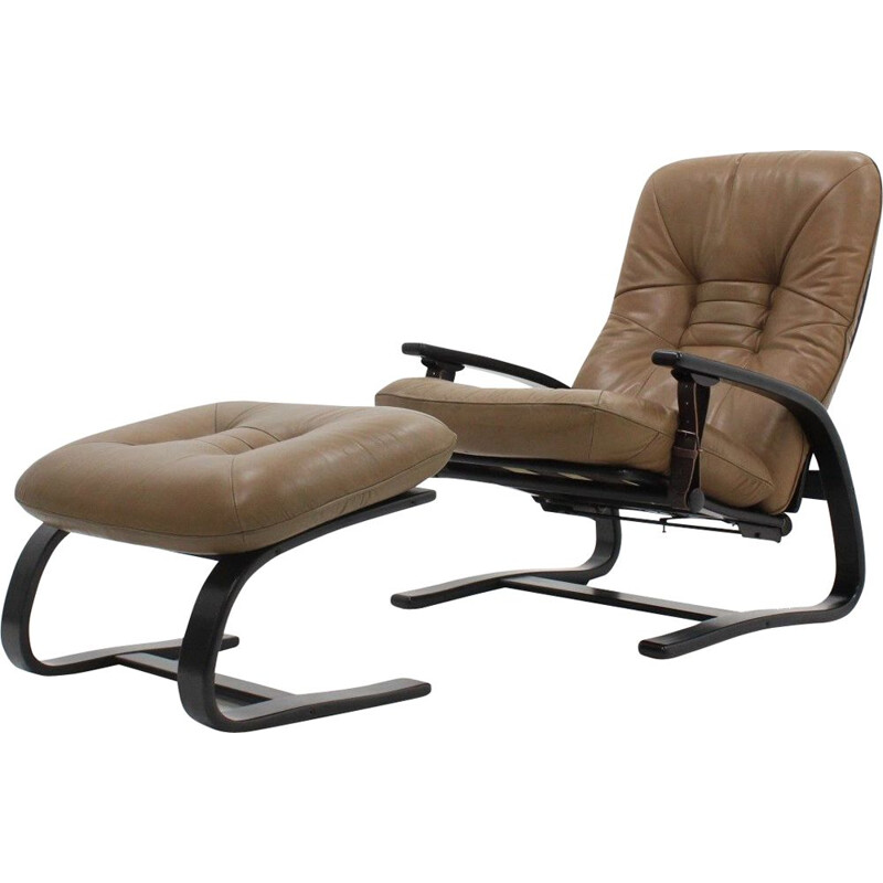 fauteuil  avec ottoman - inclinable cuir
