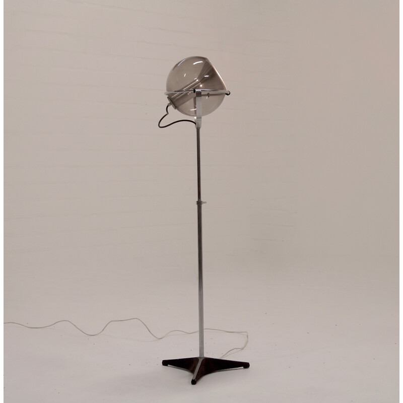 Lampadaire "Globe" Raak en métal chromé et verre fumé, Frank LIGTELIJN - 1960