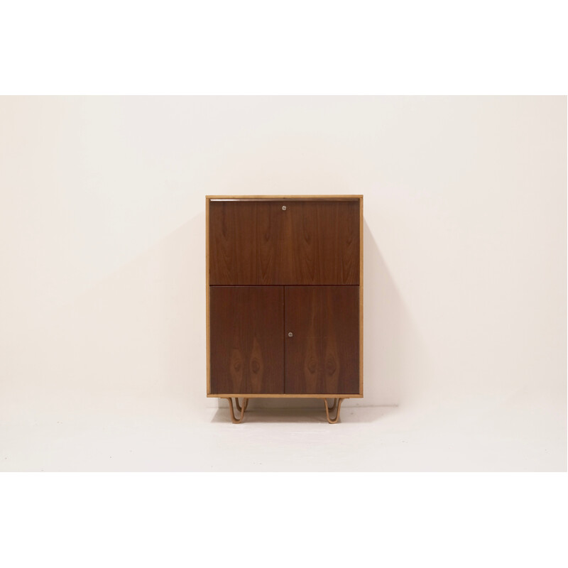 Dutch Pastoe "CB07" secretary desk in birchwood and teck, Cees BRAAKMAN - 1950s