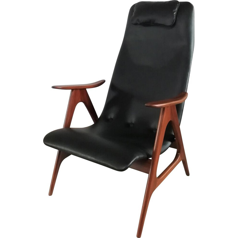 Vintage highback armchair by Luis Van Teeffelen, 1950s