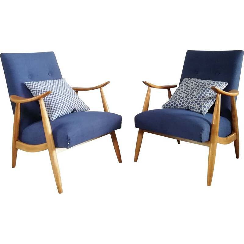 Pair of vintage armchairs by Louis Van Teeffelen for Wébé, Netherlands