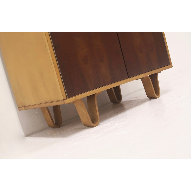 Dutch Pastoe "CB07" secretary desk in birchwood and teck, Cees BRAAKMAN - 1950s