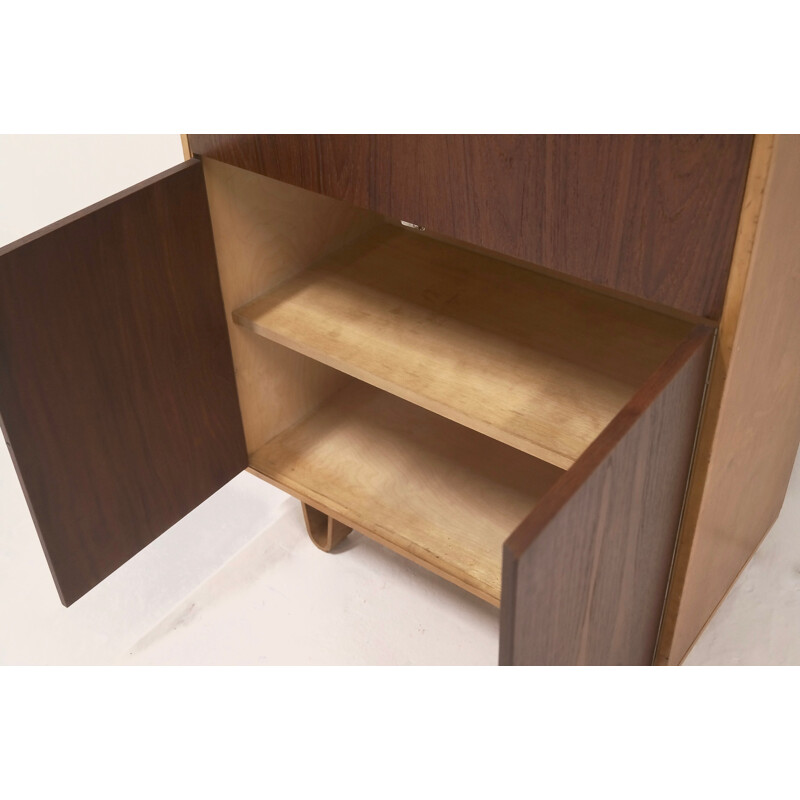 Dutch Pastoe "CB07" secretary desk in birchwood and teck, Cees BRAAKMAN - 1950s