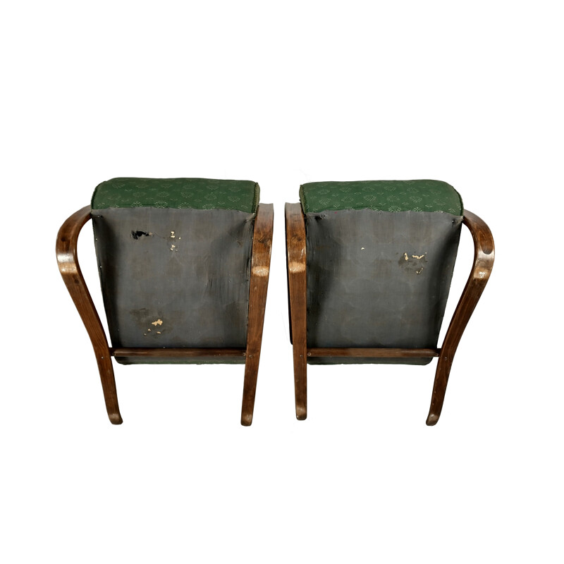 Pair of vintage H 269 armchairs by Jindřich Halabala, Czech Republic 1930s