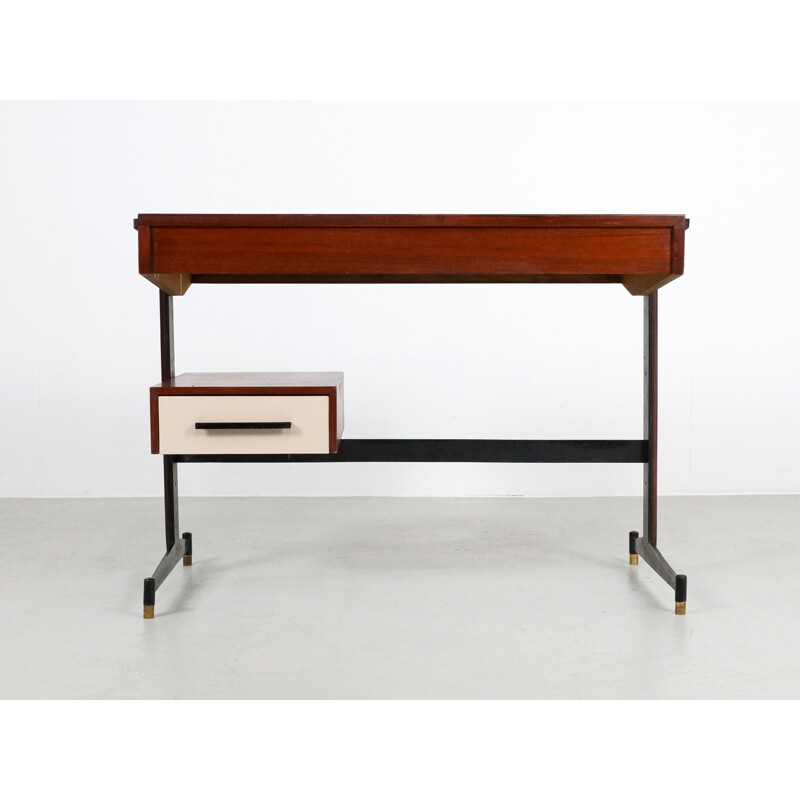 Petit bureau italien en bois de teck - 1950