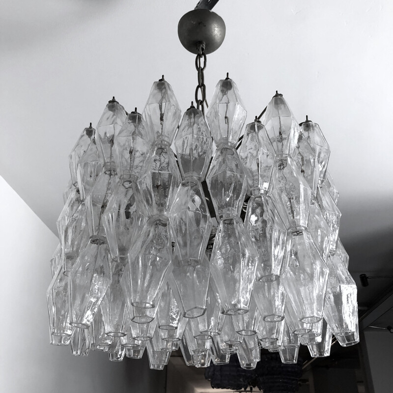 Lustre de vidro Vintage Poliedri de Carlo Scarpa para Venini, Itália 1960