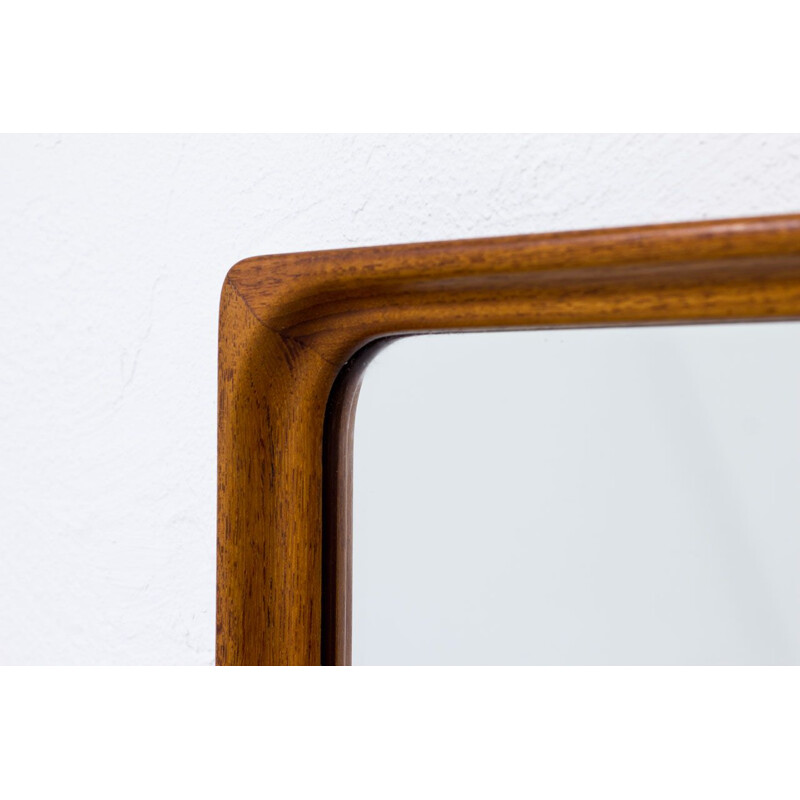 Swedish teak vintage wall mirror from Glässmaster Markaryd, 1950s